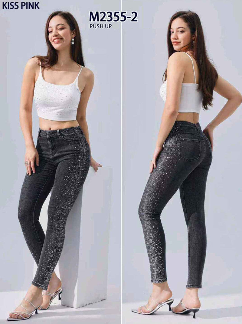 Jeans donna Kiss Pink all'ingrosso modello M2355 - L&Y