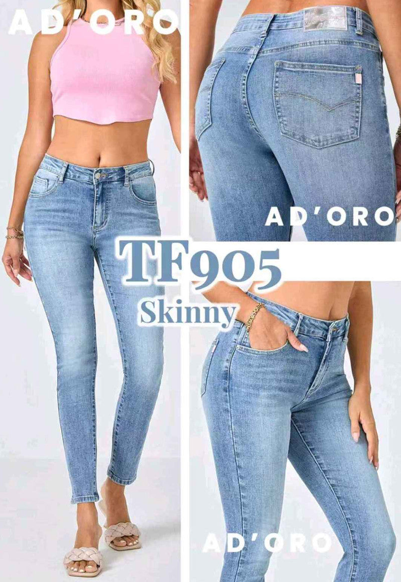 Jeans taglia comoda donna AD'ORO all'ingrosso modello TF905 - L&Y