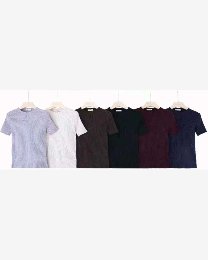 Maglia donna Blu Oltre misto all'ingrosso modello NB84424B - L&Y - foto 2