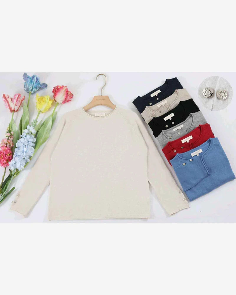 Maglia donna Blu Oltre misto all'ingrosso modello PB86023B - L&Y - foto 2