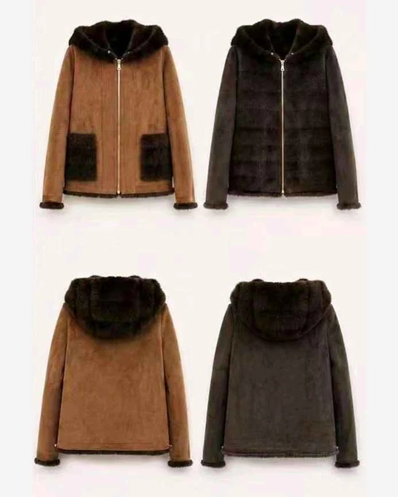 Ecopelliccia donna Miss Kiss cammello all'ingrosso modello SM-B06 - L&Y - foto 2
