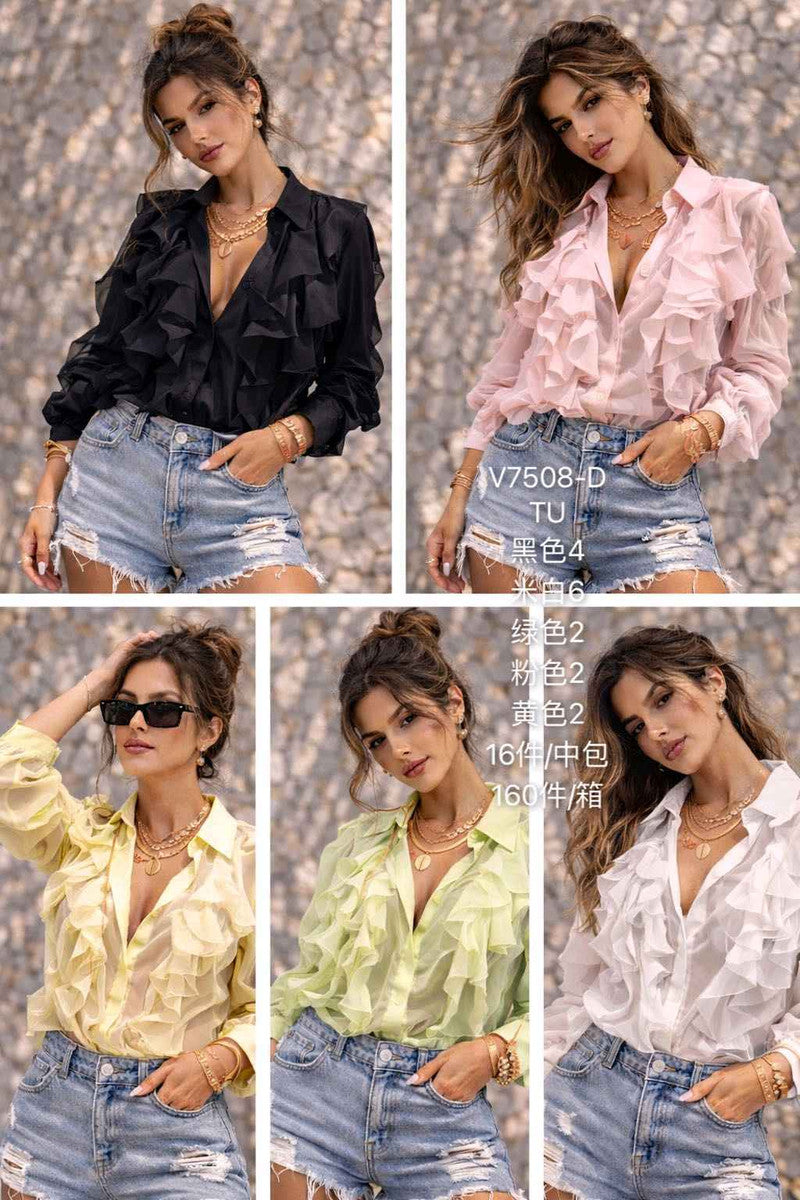 Camicia donna Vinceotto all'ingrosso modello V7508-D - L&Y