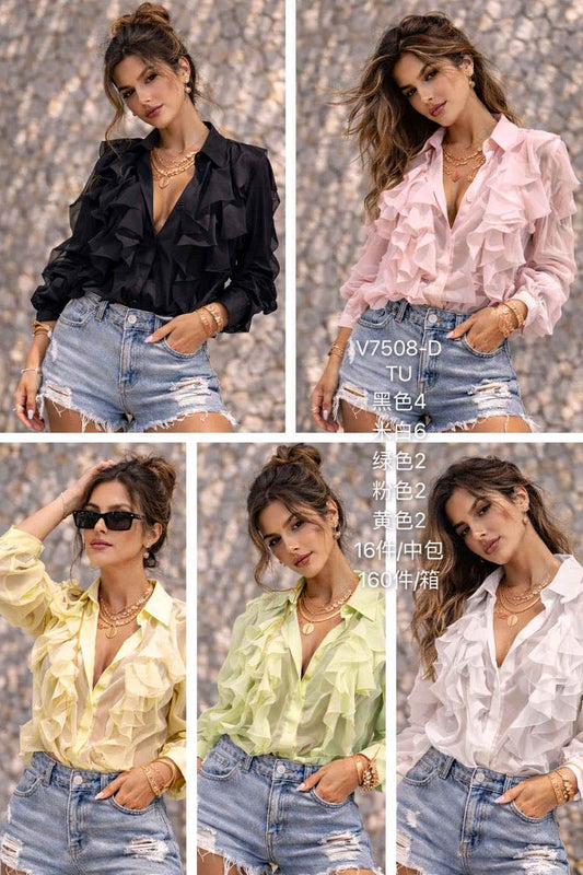 Camicia donna Vinceotto all'ingrosso modello V7508-D - L&Y