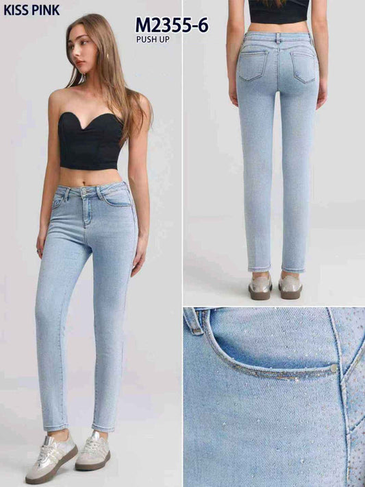 Jeans donna Kiss Pink all'ingrosso modello M2355 - L&Y