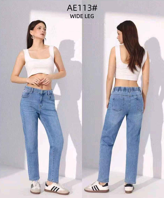 Jeans taglia comoda donna Kiss Pink all'ingrosso modello AE113 - L&Y