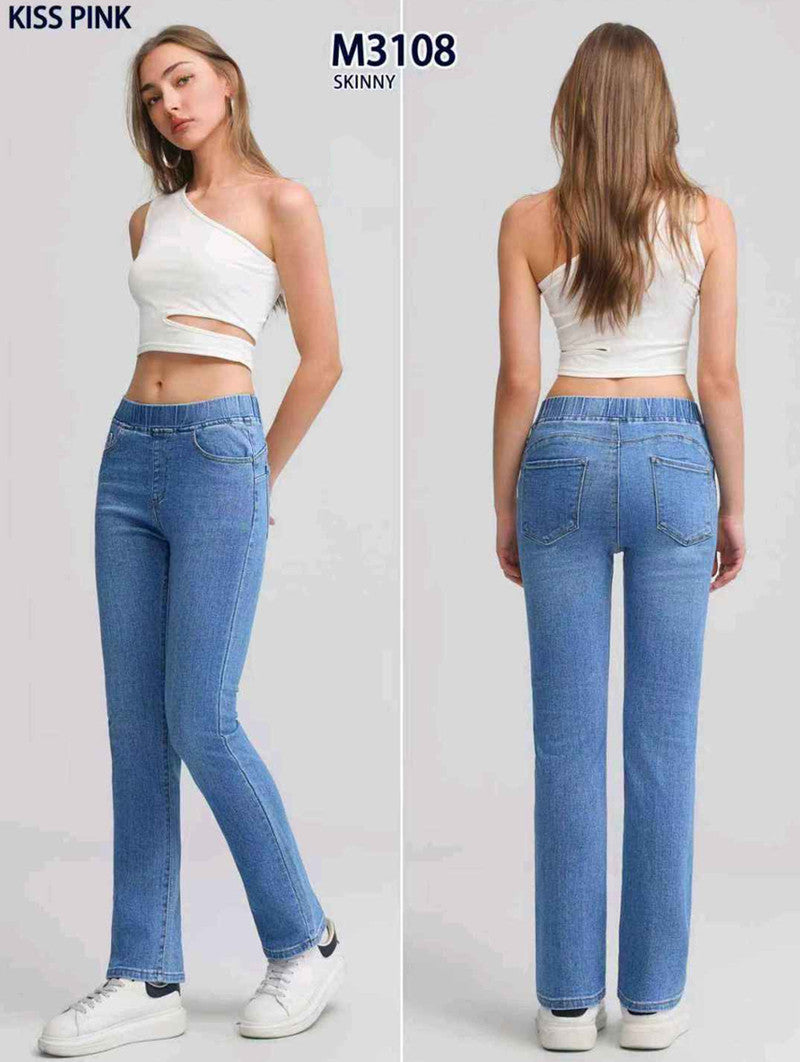 Jeans taglia comoda donna Kiss Pink all'ingrosso modello M3108 - L&Y