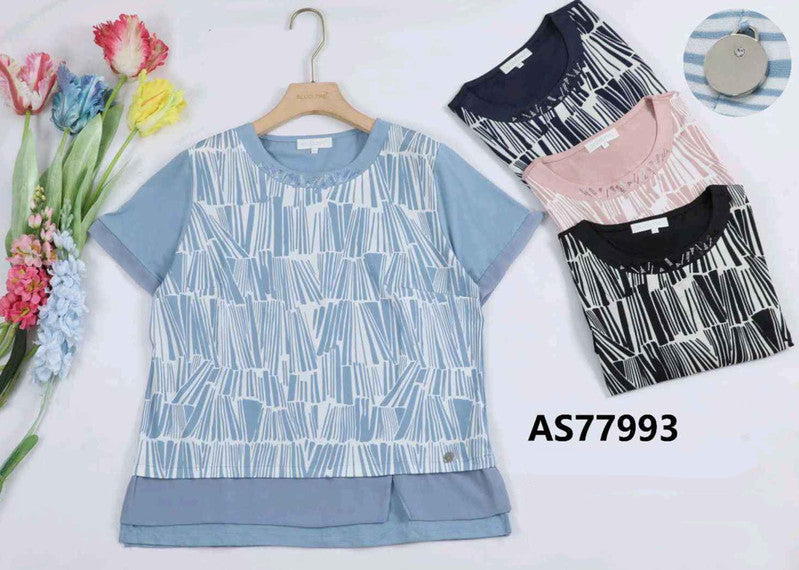 T-shirt donna Blu Oltre all'ingrosso modello AS77993 - L&Y