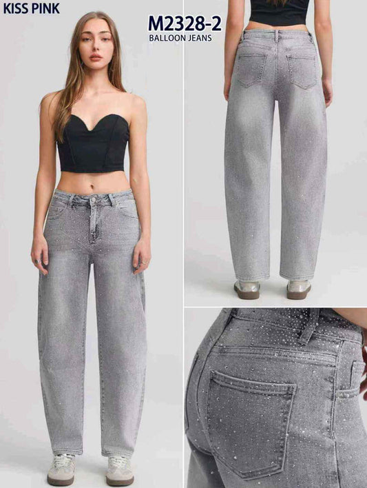 Jeans donna Kiss Pink all'ingrosso modello M2328 - L&Y