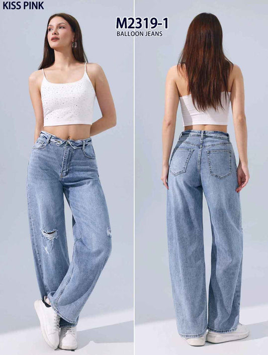 Jeans donna Kiss Pink all'ingrosso modello M2319 - L&Y