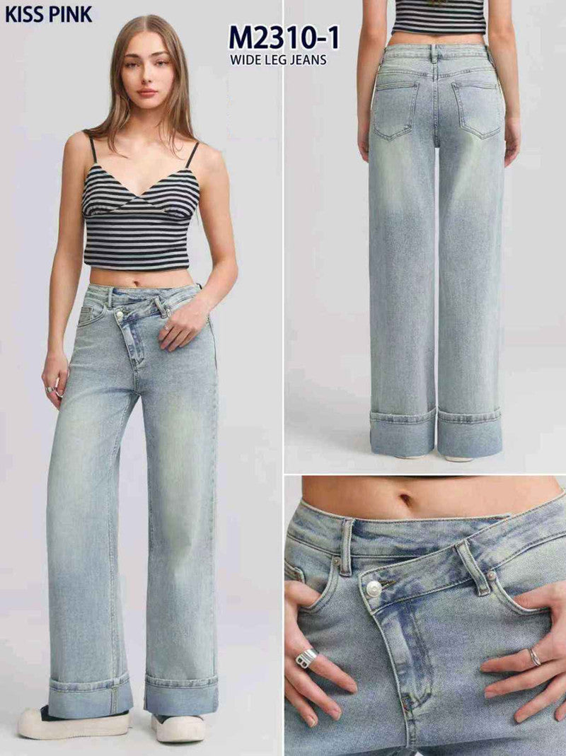 Jeans donna Kiss Pink all'ingrosso modello M2310 - L&Y