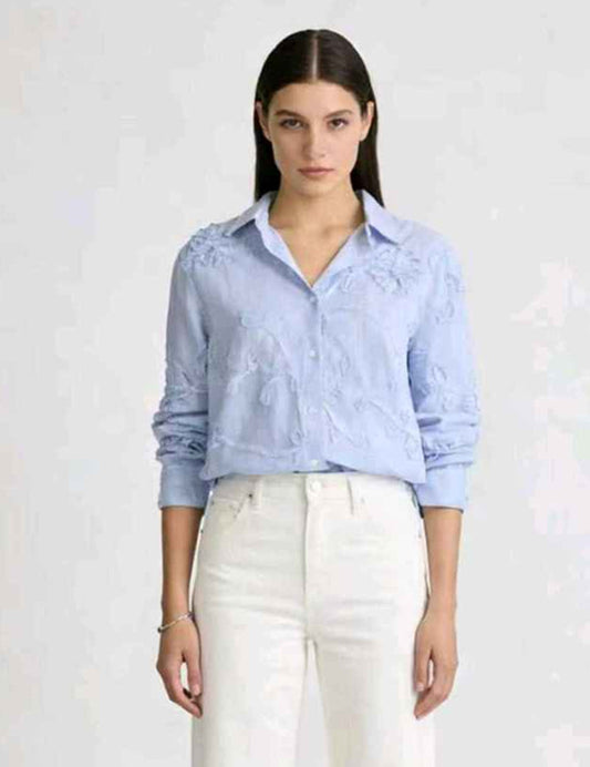 Camicia donna Blu Deise all'ingrosso modello CR-2527 - L&Y