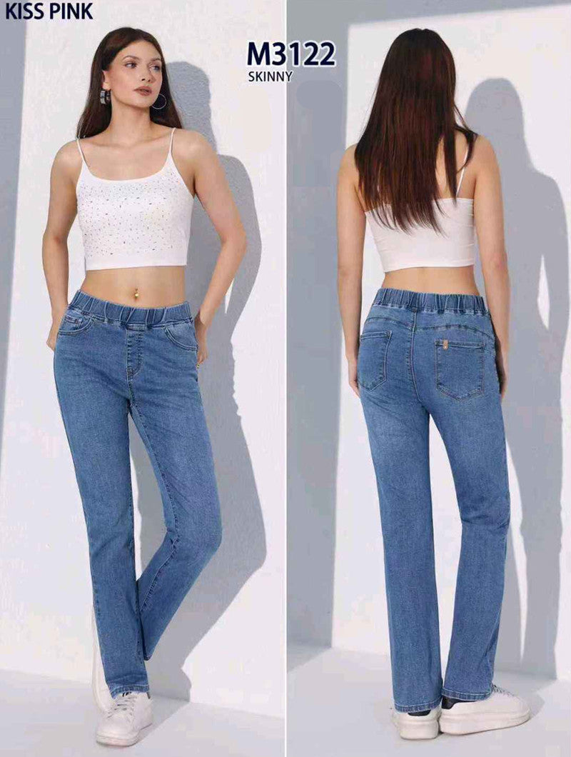 Jeans taglia comoda donna Kiss Pink all'ingrosso modello M3122 - L&Y