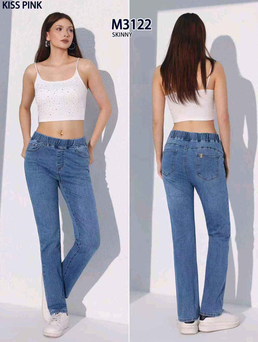 Jeans taglia comoda donna Kiss Pink all'ingrosso modello M3122 - L&Y