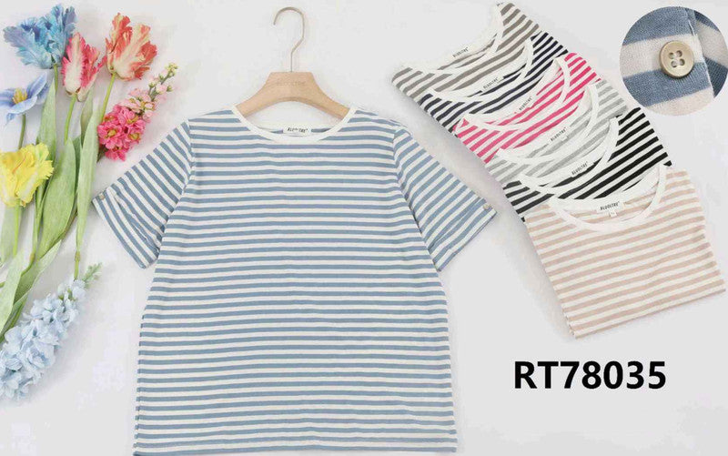 T-shirt donna Blu Oltre all'ingrosso modello RT78035 - L&Y