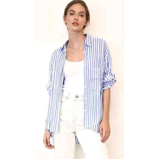 Camicia donna Blu Deise all'ingrosso modello CR-2337 - L&Y