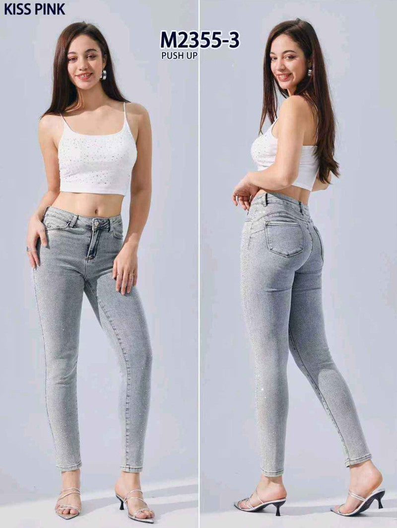 Jeans donna Kiss Pink all'ingrosso modello M2355 - L&Y