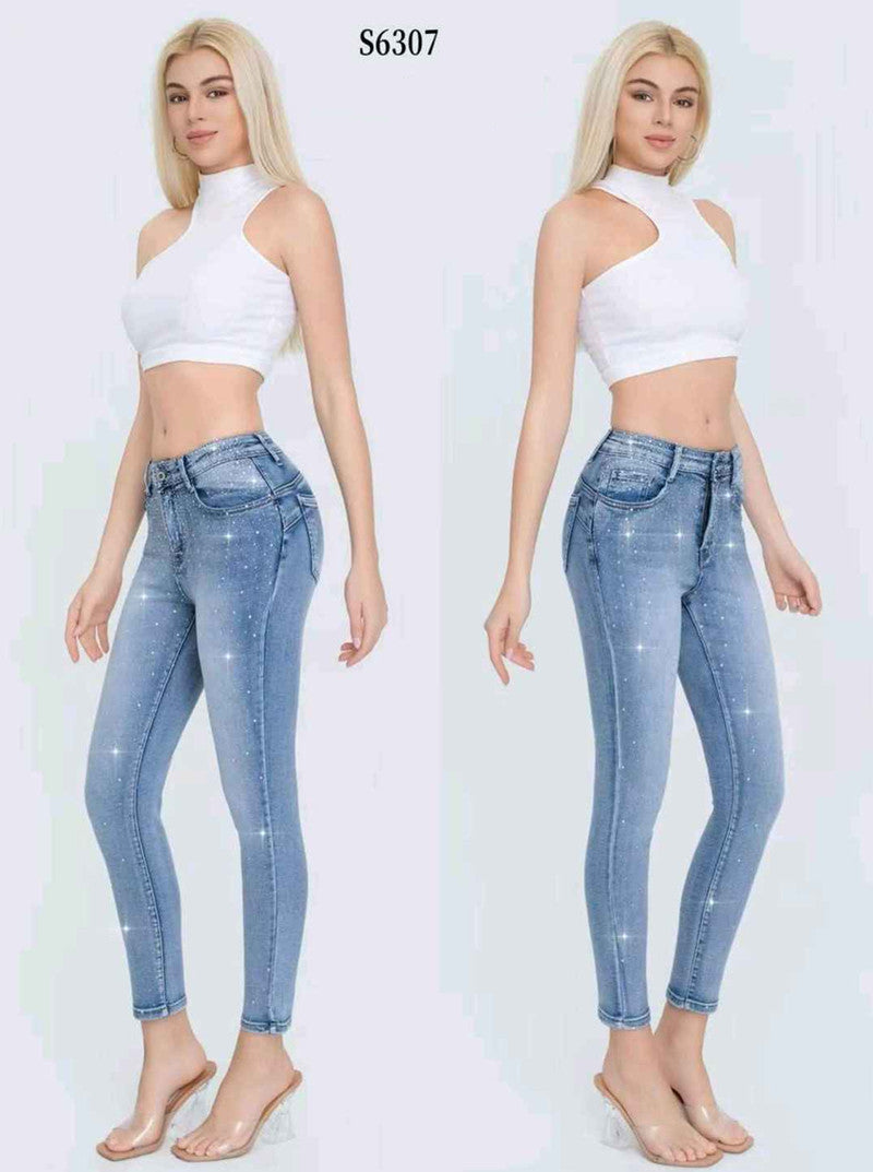 Jeans taglia comoda donna Water Jeans all'ingrosso modello S6307 - L&Y