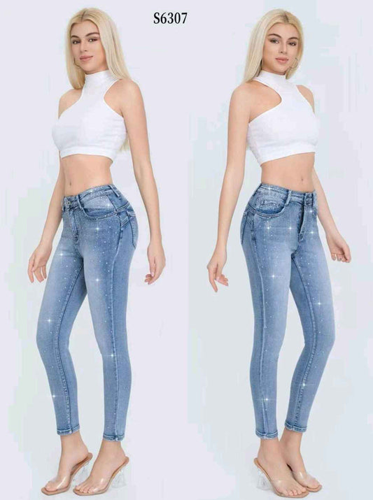 Jeans taglia comoda donna Water Jeans all'ingrosso modello S6307 - L&Y