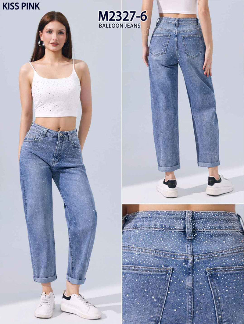 Jeans donna Kiss Pink all'ingrosso modello M2327 - L&Y