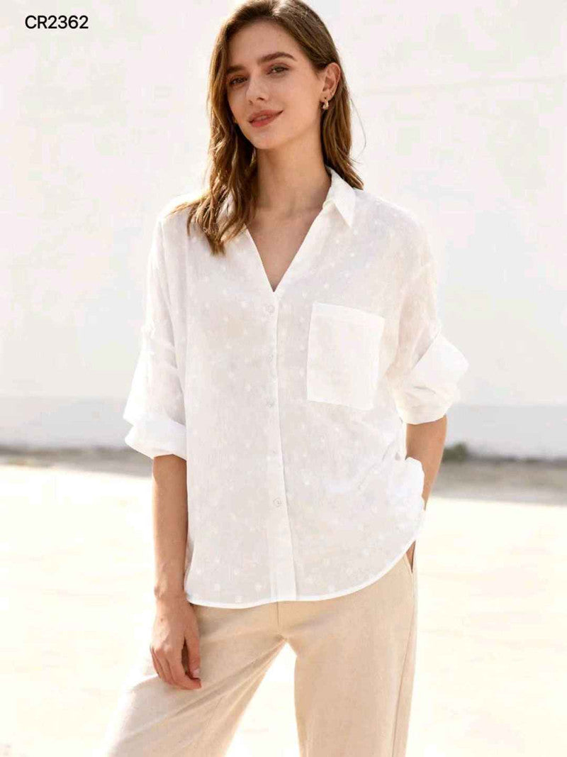 Camicia donna Blu Deise all'ingrosso modello CR-2362 - L&Y