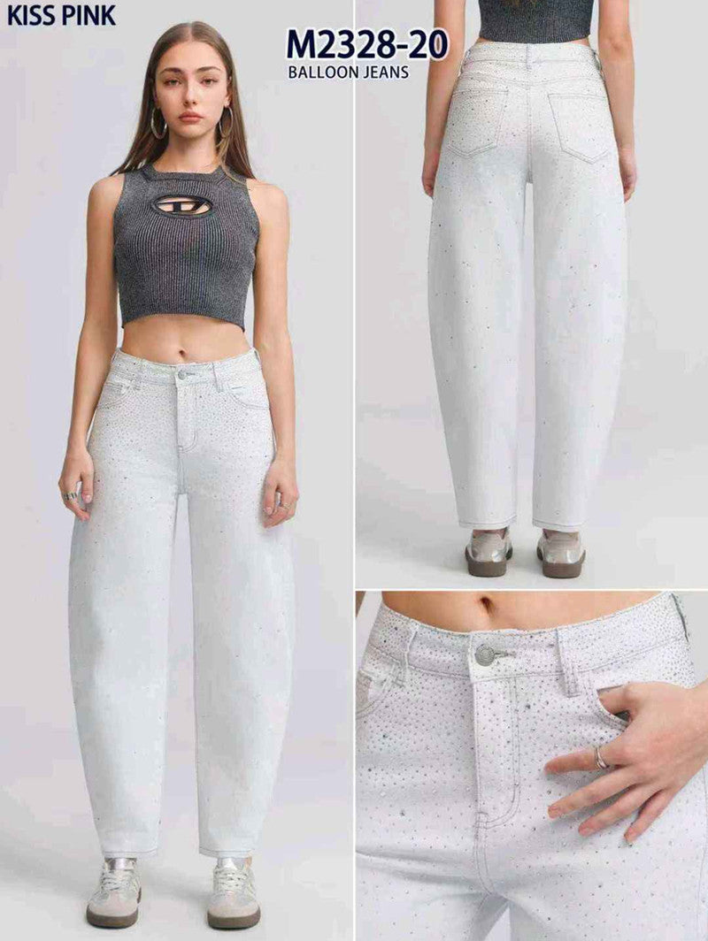 Jeans donna Kiss Pink all'ingrosso modello M2328 - L&Y