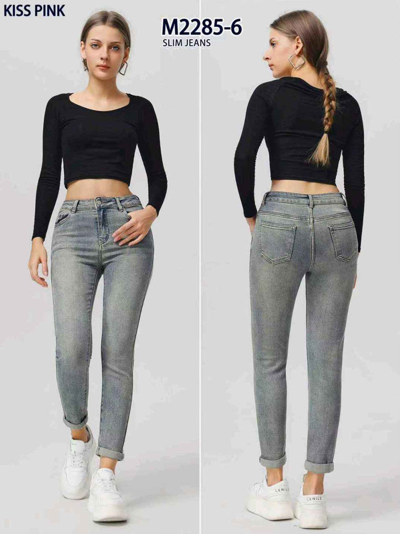 Jeans donna Kiss Pink all'ingrosso modello M2285-6 - L&Y