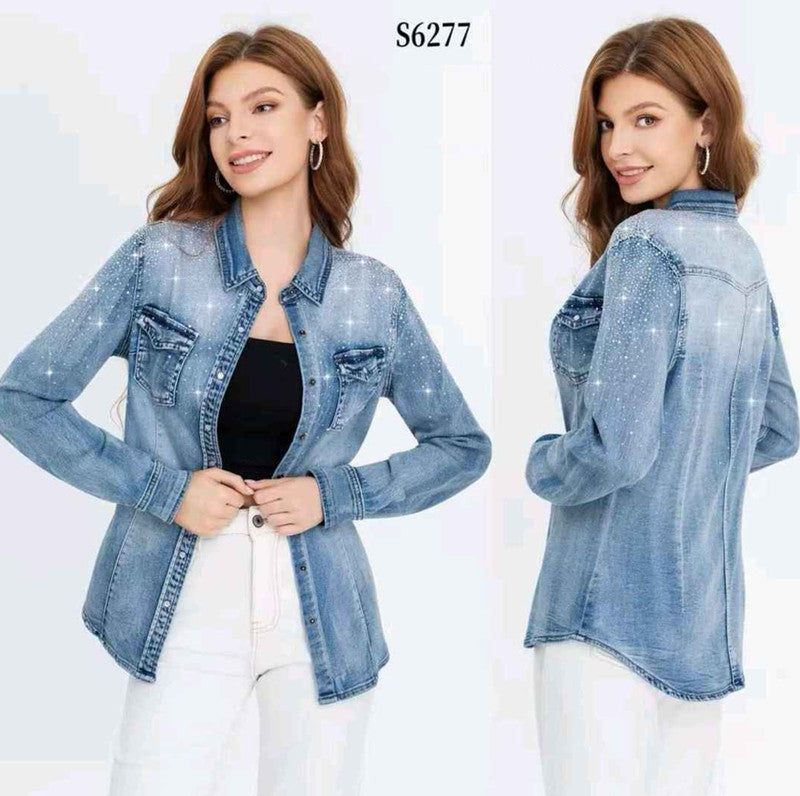 Camicia di jeans donna Water Jeans all'ingrosso modello S6277 - L&Y