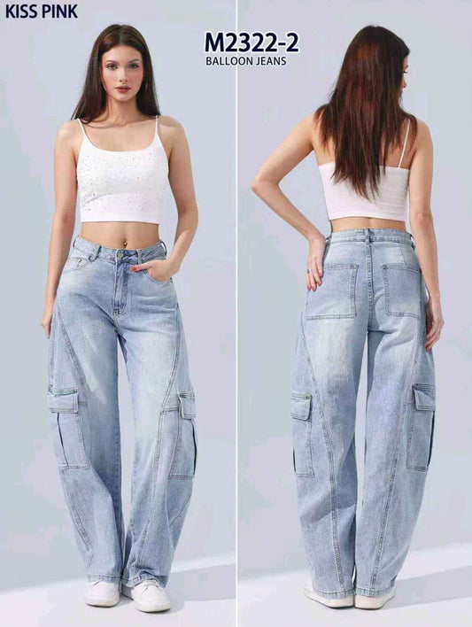 Jeans donna Kiss Pink all'ingrosso modello M2322 - L&Y