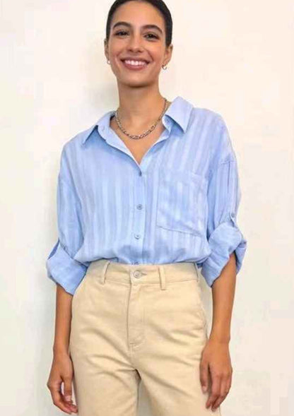 Camicia donna Blu Deise all'ingrosso modello CR-2509 - L&Y
