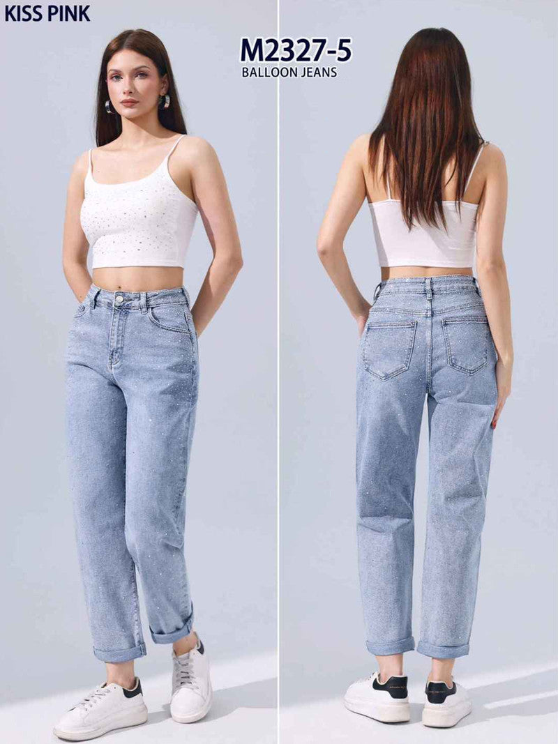 Jeans donna Kiss Pink all'ingrosso modello M2327 - L&Y