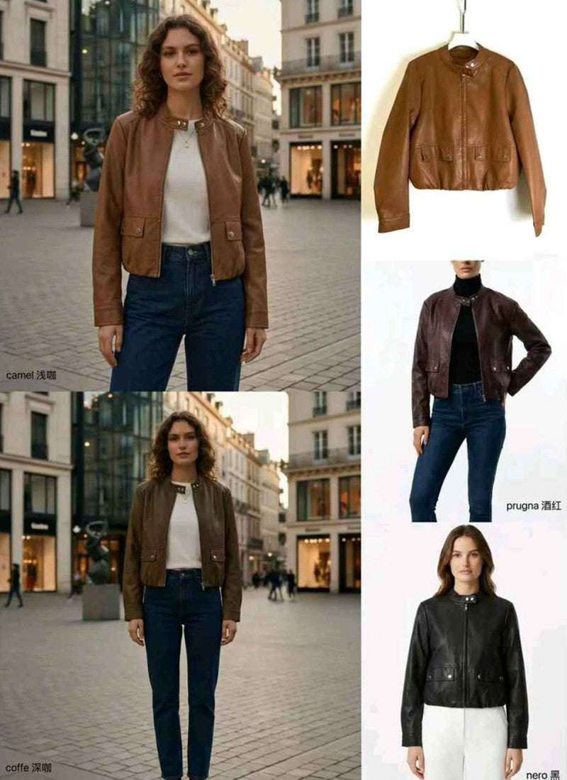 Giacca di ecopelle donna Blu Deise all'ingrosso modello AY999 - L&Y