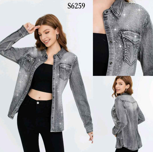 Camicia di jeans donna Water Jeans all'ingrosso modello S6259 - L&Y