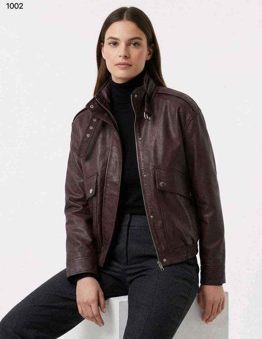 Giacca di ecopelle donna Blu Deise all'ingrosso modello AY1002 - L&Y