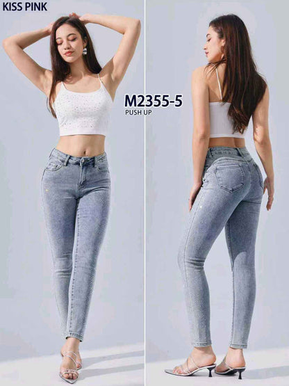 Jeans donna Kiss Pink all'ingrosso modello M2355 - L&Y