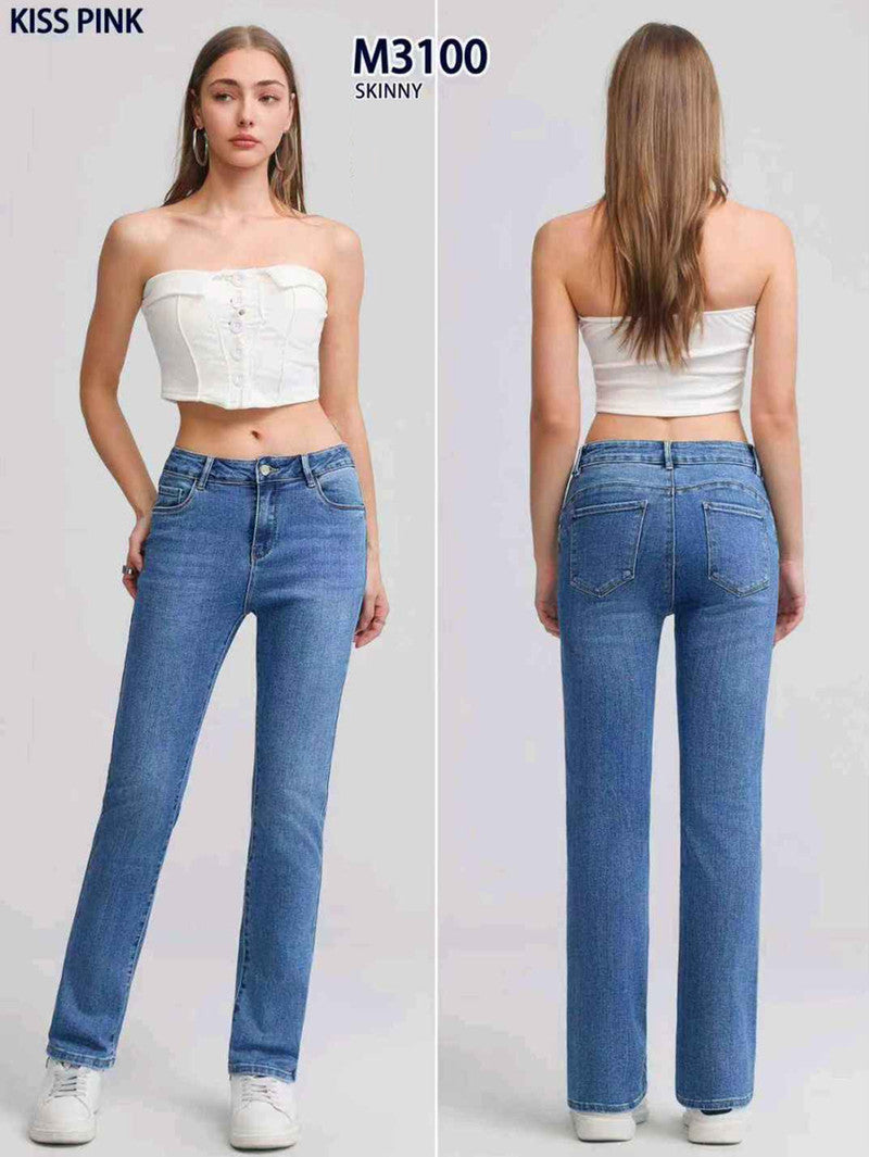 Jeans taglia comoda donna Kiss Pink all'ingrosso modello M3100 - L&Y