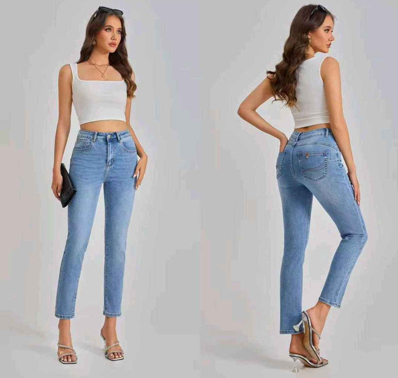 Jeans taglia comoda donna Farfallina all'ingrosso modello F7606-3 - L&Y