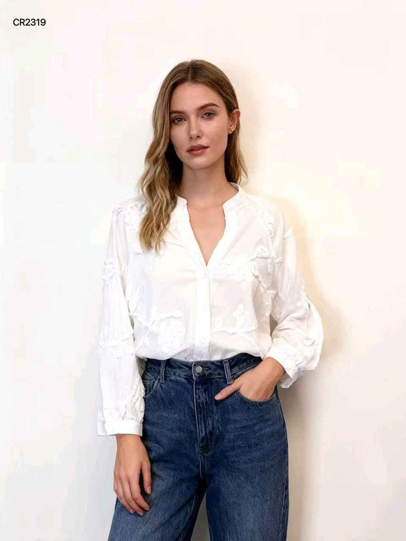 Camicia donna Blu Deise all'ingrosso modello CR-2319 - L&Y