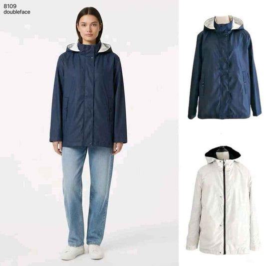 Giacca taglia comoda donna Blu Deise all'ingrosso modello 8109 - L&Y