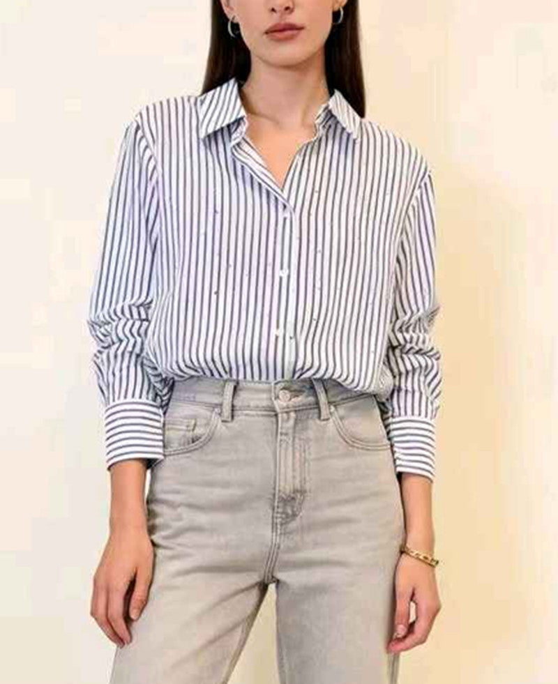 Camicia donna Blu Deise all'ingrosso modello CR-2562 - L&Y