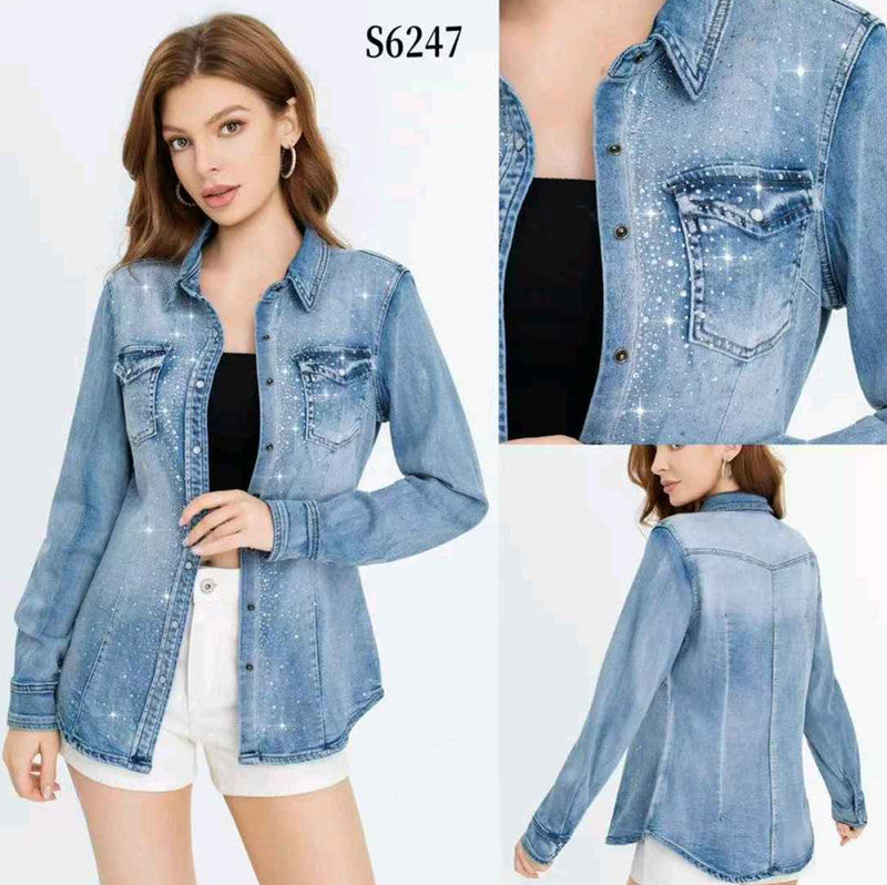 Camicia di jeans donna Water Jeans all'ingrosso modello S6247 - L&Y