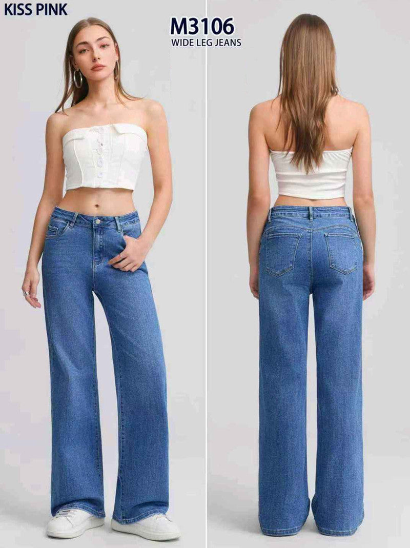 Jeans taglia comoda donna Kiss Pink all'ingrosso modello M3106 - L&Y