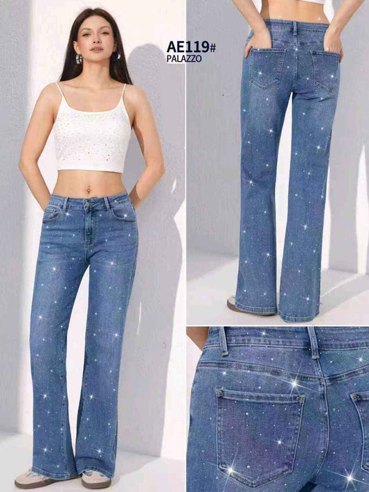 Jeans taglia comoda donna Kiss Pink all'ingrosso modello AE119 - L&Y