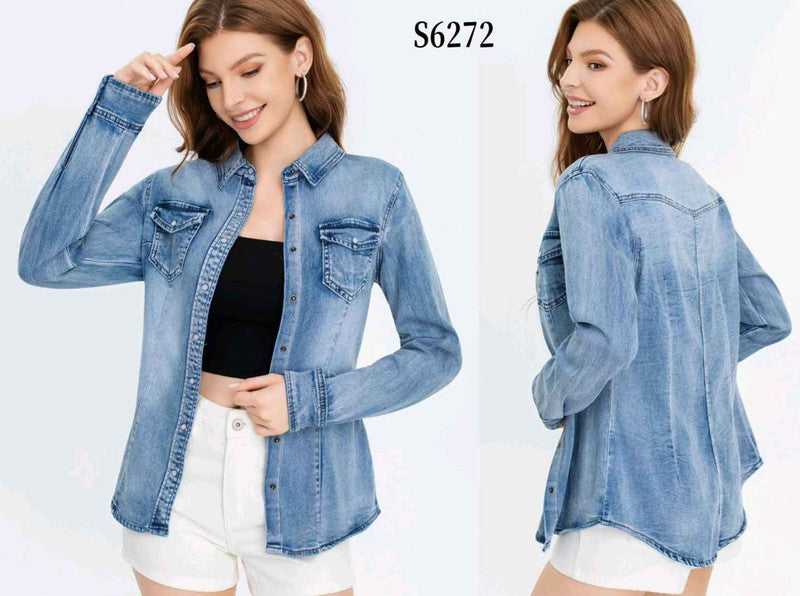 Camicia di jeans donna Water Jeans all'ingrosso modello S6272 - L&Y