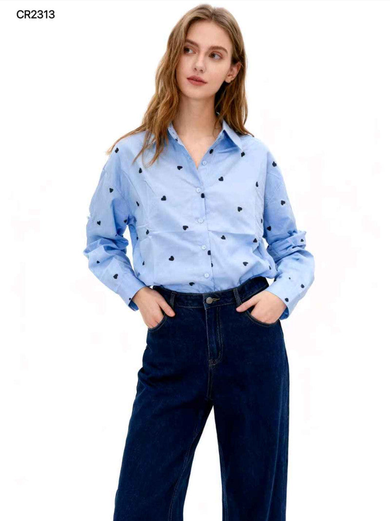 Camicia donna Blu Deise all'ingrosso modello CR-2313 - L&Y
