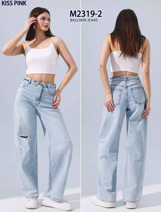 Jeans donna Kiss Pink all'ingrosso modello M2319 - L&Y