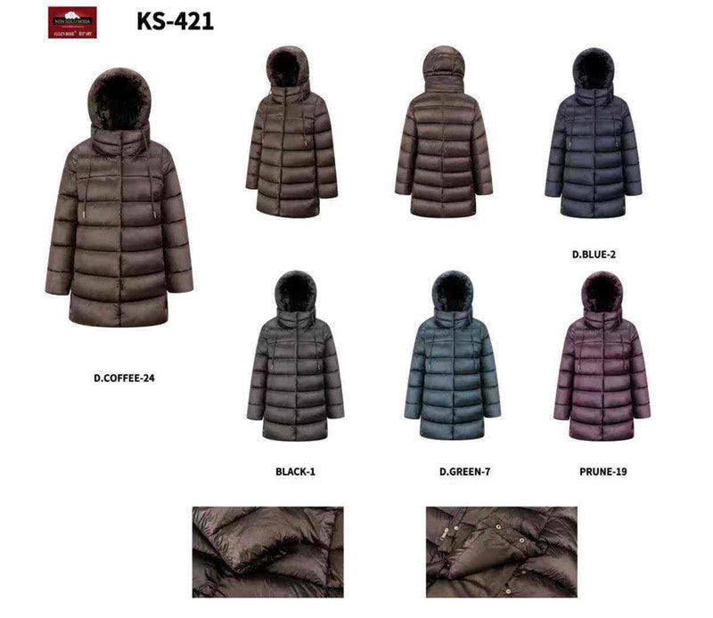 Giacca di ecopelle taglia comoda donna Ellen Rose all'ingrosso modello KS421 - L&Y