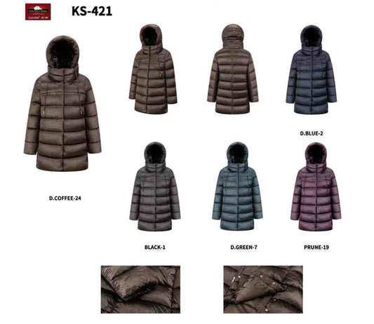 Giacca di ecopelle taglia comoda donna Ellen Rose all'ingrosso modello KS421 - L&Y