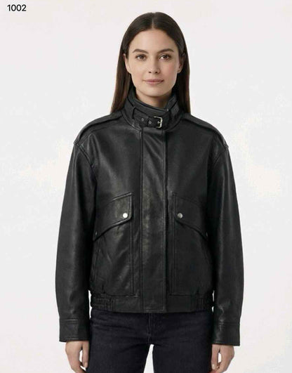 Giacca di ecopelle donna Blu Deise all'ingrosso modello AY1002 - L&Y