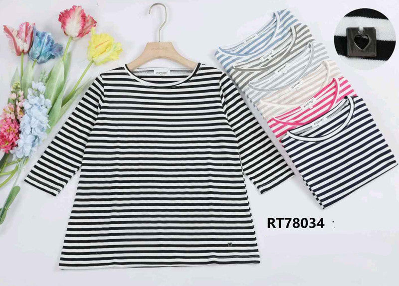 T-shirt donna Blu Oltre all'ingrosso modello RT78034 - L&Y