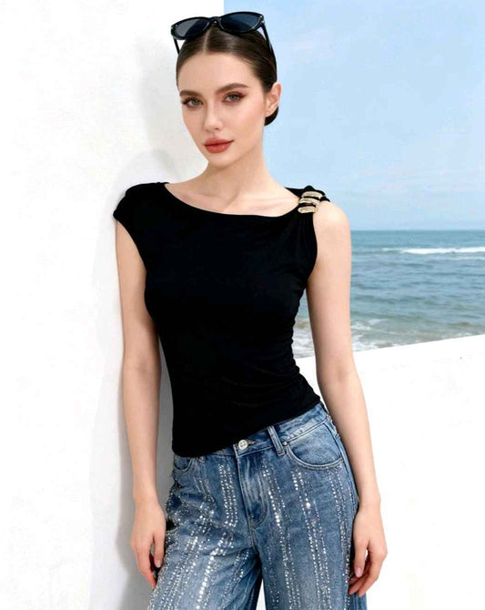 Canotta donna Wit Girl all'ingrosso modello Y183 - L&Y